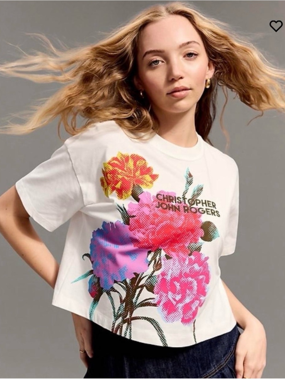 NWT Old Navy x Christopher John Rogers Floral Graphic Crop T-Shirt